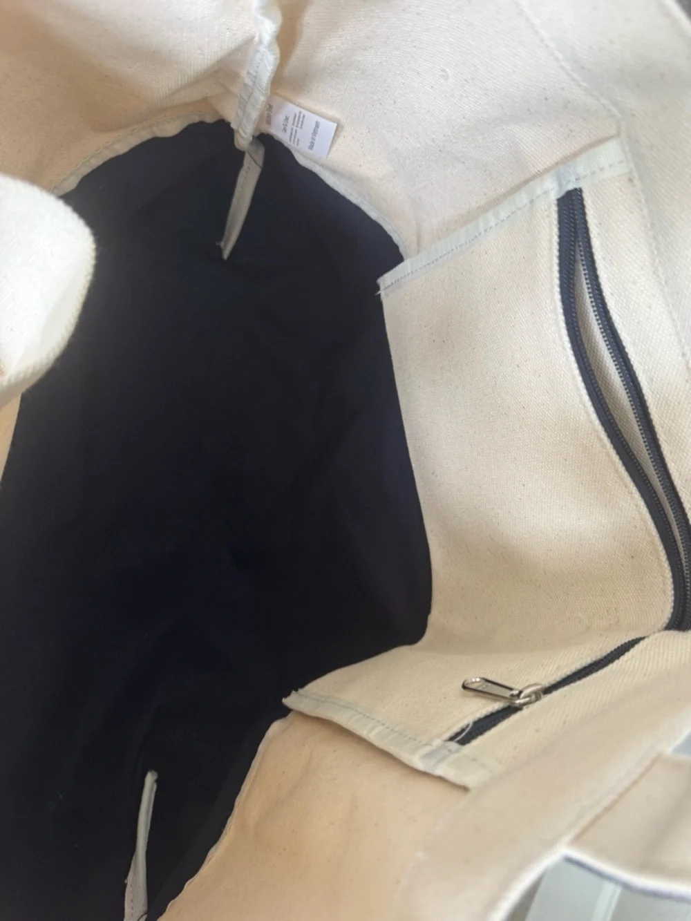J.P. Morgan Canvas Tote Bag in Cream and Navy